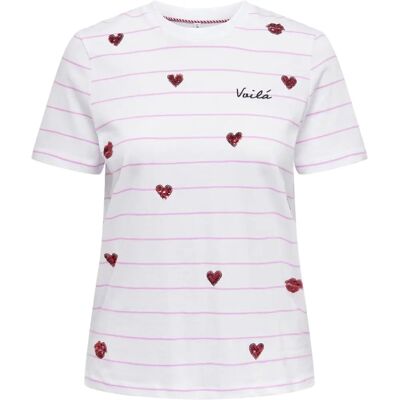Only Kita Weiße Kurze Ärmeln Organic Baumwolle T-Shirt - Damen Only Kita Weiße Kurze Ärmeln Organic Baumwolle T-Shirt - Damen