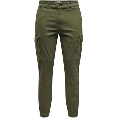 ONLY & SONS ONSCARTER LIFE CARGO CUFF 0013 Notte Oliva - Pantaloni Cargo ONLY & SONS ONSCARTER LIFE CARGO CUFF 0013 Notte Oliva - Pantaloni Cargo