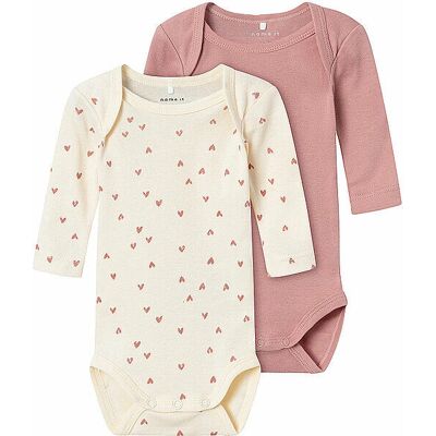 Name It NbfBody 2P LS Buttercream Hearts - Buttercream - Harten - L/Ä - bodysuit Name It NbfBody 2P LS Buttercream Hearts - Buttercream - Harten - L/Ä - bodysuit