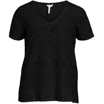 Feodora Schwarzes Kurzarmtop - Top Feodora Schwarzes Kurzarmtop - Top