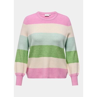 Sweter w pasy różowy Daria od Carmakoma - Kobiety Sweter w pasy różowy Daria od Carmakoma - Kobiety