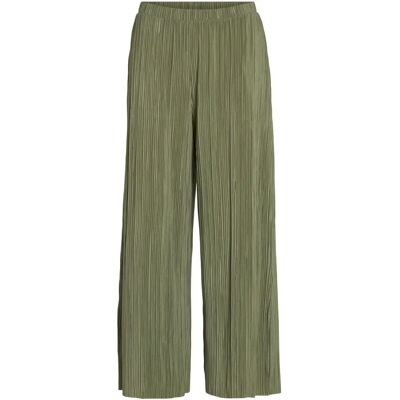VILA Women's Green High-Waist Pleated Culotte - Pants VILA Women's Green High-Waist Pleated Culotte - Pants
