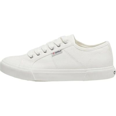 Only Nicola vászon sneakers - Fehér - Nehéz vászon anyag - Alig észrevehető minta - Sneakers Only Nicola vászon sneakers - Fehér - Nehéz vászon anyag - Alig észrevehető minta - Sneakers