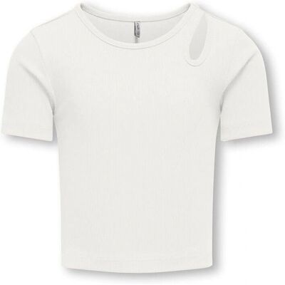 Name It KogNessa T-Shirt Blanc Coton-Élasthanne - Enfants Name It KogNessa T-Shirt Blanc Coton-Élasthanne - Enfants