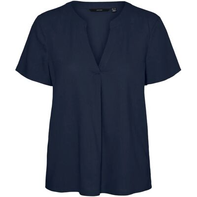 Vero Moda VMMYMILO SS V-NECK TOP WVN GA - Blusenshirt Vero Moda VMMYMILO SS V-NECK TOP WVN GA - Blusenshirt