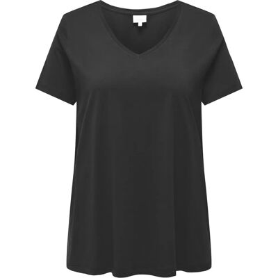 Carmakoma - T-shirt carBonnie Life S/S V-kształt - Czarny - Kobiety 50/52 Carmakoma - T-shirt carBonnie Life S/S V-kształt - Czarny - Kobiety 50/52