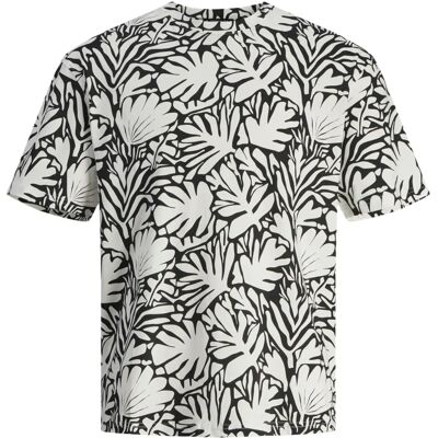 Jack & Jones Junior - Marbella Gemustertes T-Shirt - Kurze Ärmel - Abfallende Schultern Jack & Jones Junior - Marbella Gemustertes T-Shirt - Kurze Ärmel - Abfallende Schultern
