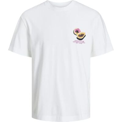 Jack & Jones Jortampa Back Ss Crew Blanc - T-Shirt Jack & Jones Jortampa Back Ss Crew Blanc - T-Shirt