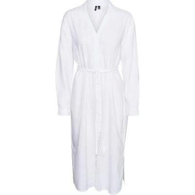 Vero Moda LOOSE CALF SHIRT Snövit Klänning - Klänning Vero Moda LOOSE CALF SHIRT Snövit Klänning - Klänning