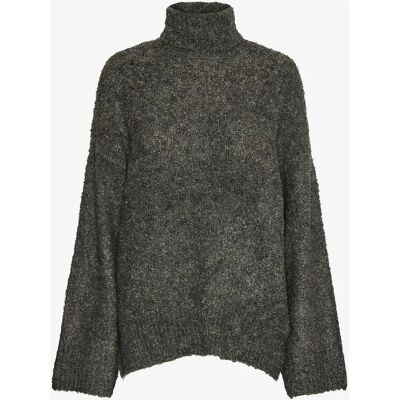 Pieces - Grå - Pcnatherine Ls High Neck Knit Bc - Kvinde 38 Pieces - Grå - Pcnatherine Ls High Neck Knit Bc - Kvinde 38