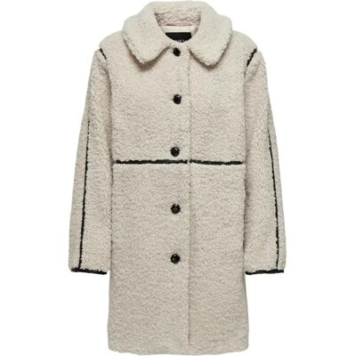 Only Rubi Schurwolle Mantel - Beige - Coat Only Rubi Schurwolle Mantel - Beige - Coat