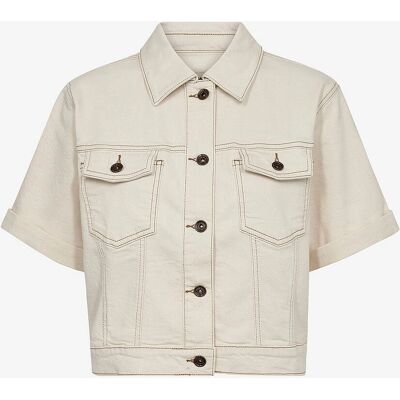 MOS MOSH - Clay Jakke - Beige - Kort denimlook jakke MOS MOSH - Clay Jakke - Beige - Kort denimlook jakke