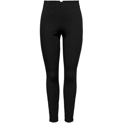 ONLY HW RIB ZIP LEGGING - Leggings - Czarny - Wysoka Talia ONLY HW RIB ZIP LEGGING - Leggings - Czarny - Wysoka Talia