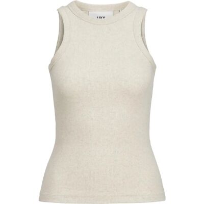 JJXX Jxforest Str Sl Rib Top Oatmeal Melange - Top & T-Shirt JJXX Jxforest Str Sl Rib Top Oatmeal Melange - Top & T-Shirt