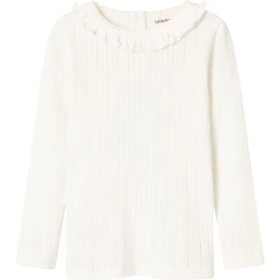 Lil' Atelier Top - Kokosmælk - 6 år - Langærmet med flæsekrave Lil' Atelier Top - Kokosmælk - 6 år - Langærmet med flæsekrave