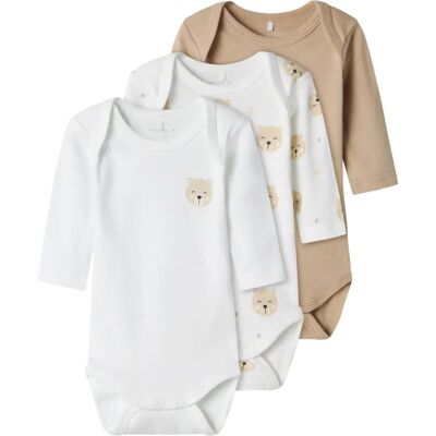 Name It Body L/æ - Noos - NbnBody - Pack de 3 - Oxford Tan - 3 Años - Bodies para bebé Name It Body L/æ - Noos - NbnBody - Pack de 3 - Oxford Tan - 3 Años - Bodies para bebé