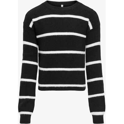 KIDS ONLY - Trøje kogFranca Short L/S Stripe Knt - Sort 110/116 KIDS ONLY - Trøje kogFranca Short L/S Stripe Knt - Sort 110/116