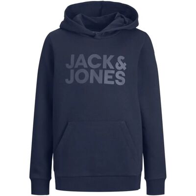 JACK & JONES Kurtka z kapturem Logo Navy/Biała - Bluza JACK & JONES Kurtka z kapturem Logo Navy/Biała - Bluza
