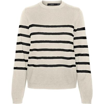 Vero Moda - Trui vmSaba Plain LS O-neck Pullover - Beige 46 Vero Moda - Trui vmSaba Plain LS O-neck Pullover - Beige 46