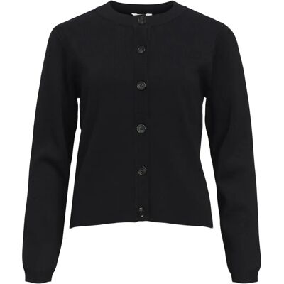 Object Ester Sli L/S Stickad Cardigan Svart Object Ester Sli L/S Stickad Cardigan Svart