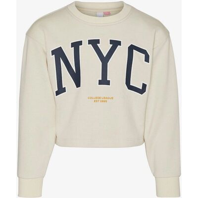 Vero Moda - Kort sweatshirt beige - Sweatshirt Vero Moda - Kort sweatshirt beige - Sweatshirt