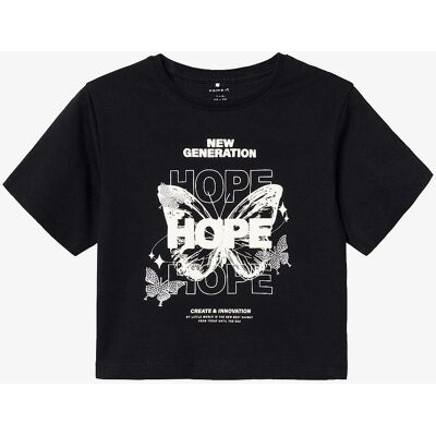 Name It NkfNole sort cropped T-shirt - Børn Name It NkfNole sort cropped T-shirt - Børn