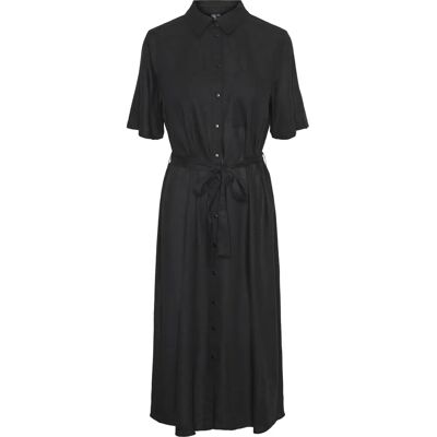 Pieces - Paitamekko pcPia 2/4 Midi Shirt Dress - Nero - Vestito Camicia Pieces - Paitamekko pcPia 2/4 Midi Shirt Dress - Nero - Vestito Camicia