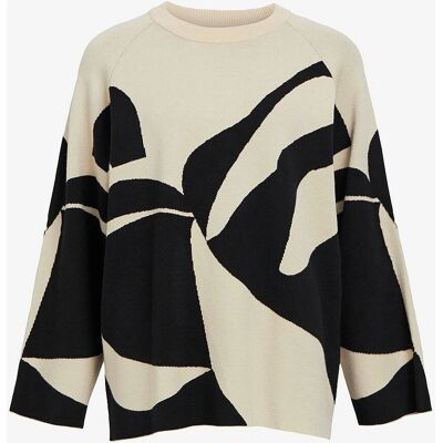 Object - Beige L/S Striktrøje - Kvinder Object - Beige L/S Striktrøje - Kvinder