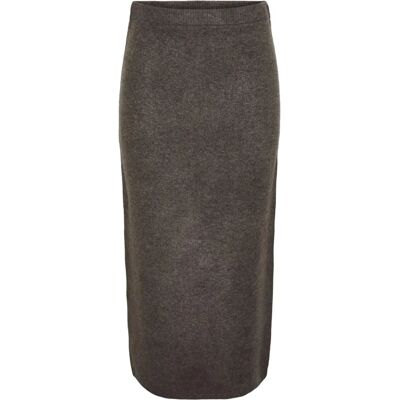 pcNuna MW Ankel Slit Knit Skirt - Brązowa - Spódnica pcNuna MW Ankel Slit Knit Skirt - Brązowa - Spódnica