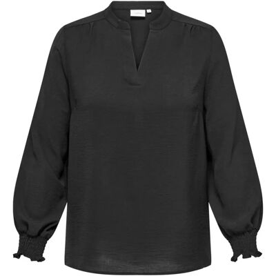 Carmakoma - Bluse carMetta Life V-neck Top Wvn - Svart 48 Damen Carmakoma - Bluse carMetta Life V-neck Top Wvn - Svart 48 Damen