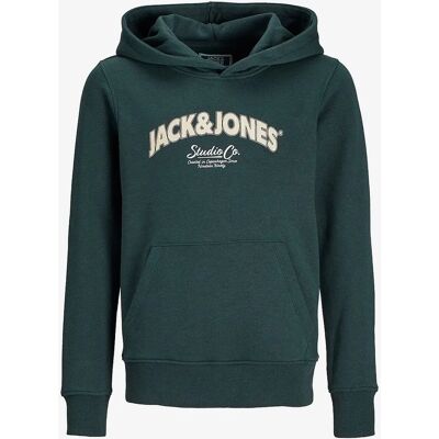 Jack & Jones Junior - Model Bronx Arch Big Sweat Hoodie - Blå - Hættetrøje Jack & Jones Junior - Model Bronx Arch Big Sweat Hoodie - Blå - Hættetrøje