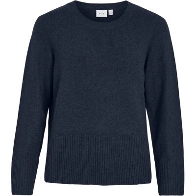 Vila - Modell viPrimia Langarm-O-Hals-Stricktop - Blau - Damen Vila - Modell viPrimia Langarm-O-Hals-Stricktop - Blau - Damen