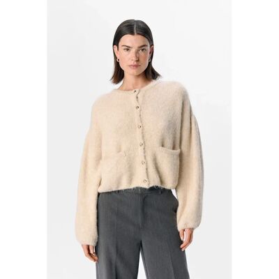 Object Saggia Hvid Strikcardigan - Kvinde Object Saggia Hvid Strikcardigan - Kvinde