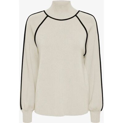Y.A.S - Cora Høy Hals Langermet Strikkegenser - Beige - Genser Y.A.S - Cora Høy Hals Langermet Strikkegenser - Beige - Genser