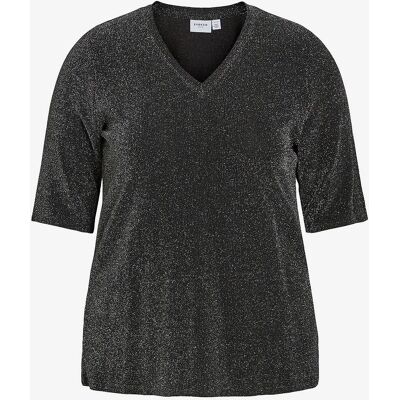 Evoked Vila - V-ringad pufftop - Svart - Dam Evoked Vila - V-ringad pufftop - Svart - Dam
