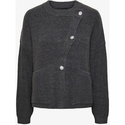 Pcsiga Oversized Grå Cardigan - Kvinder Pcsiga Oversized Grå Cardigan - Kvinder