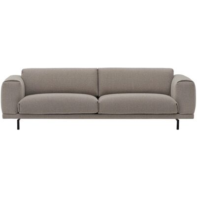 Muuto - Rest - Tissu Gris-Beige - Pieds Métal Noirs - Canapé - Publicité Muuto - Rest - Tissu Gris-Beige - Pieds Métal Noirs - Canapé - Publicité