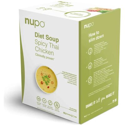 Nupo Dietsuppe - Krydret Thai Kyllingsuppe - 12 Portioner Nupo Dietsuppe - Krydret Thai Kyllingsuppe - 12 Portioner