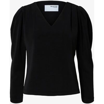 Selected FEMME - Huippu slfFenja LS V-hals Top - Sort - Top Selected FEMME - Huippu slfFenja LS V-hals Top - Sort - Top