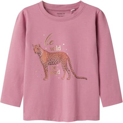 Name It T-shirt à manches longues pour enfants - Motif léopard et lettres dorées - Have a Wild Day Name It T-shirt à manches longues pour enfants - Motif léopard et lettres dorées - Have a Wild Day