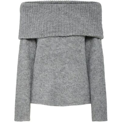 Femme 40 Gris - Paita LS Off Shoulder Knit BC - Pull-over Femme 40 Gris - Paita LS Off Shoulder Knit BC - Pull-over