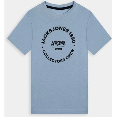 Jack & Jones Junior - Modell T-Shirt - Baumwoll Boot-Ausschnitt Druck vorne Jack & Jones Junior - Modell T-Shirt - Baumwoll Boot-Ausschnitt Druck vorne