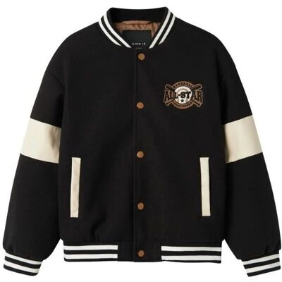 Name It kids - Veste Mikado Varsity - Noir 134 - Veste - Publicité Name It kids - Veste Mikado Varsity - Noir 134 - Veste - Publicité