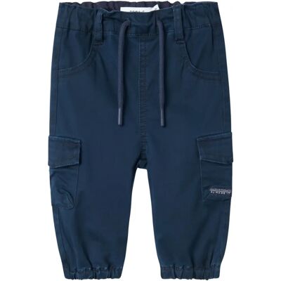 Spodnie cargo twill Name It Ben - Rozmiar 6-9M Navy Spodnie cargo twill Name It Ben - Rozmiar 6-9M Navy