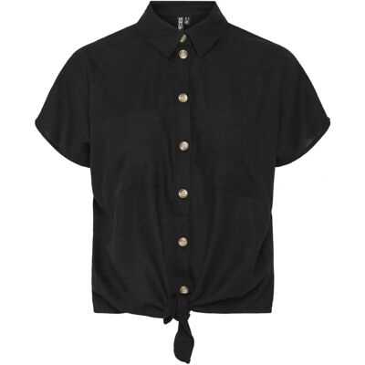 pcPia Schwarzes weites Kurzhemd - Damen pcPia Schwarzes weites Kurzhemd - Damen
