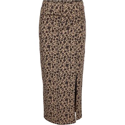 Noisy May Brown Elastic Waist Side Slit Skirt - Skirt Noisy May Brown Elastic Waist Side Slit Skirt - Skirt