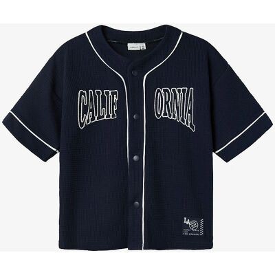 Name it kids - Blå Heavy Card Skjorte - Kortærmet - Baseballstil Name it kids - Blå Heavy Card Skjorte - Kortærmet - Baseballstil