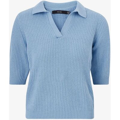 Vero Moda - Pullover vmLux 2/4 Polo Blå - Pullover Vero Moda - Pullover vmLux 2/4 Polo Blå - Pullover