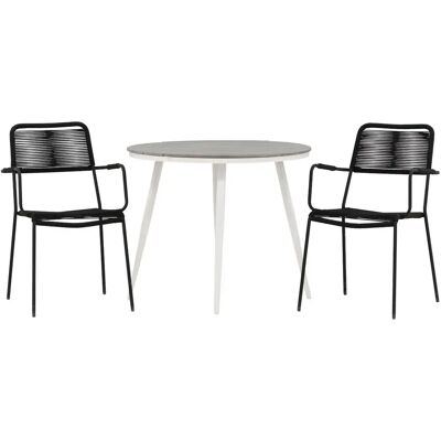 Møbel24 Gartenset - Grauer Tisch & Schwarze Stühle Møbel24 Gartenset - Grauer Tisch & Schwarze Stühle