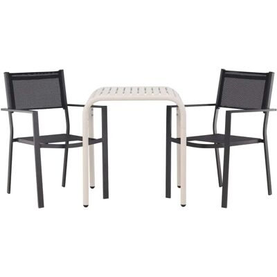Møbel24 Borneo Gartenset Tisch, 2 Stühle beige, schwarz Møbel24 Borneo Gartenset Tisch, 2 Stühle beige, schwarz